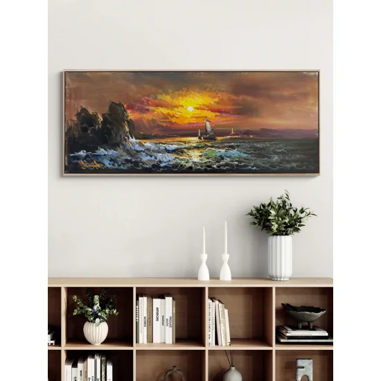 Horizonda Son Işıklar Yağlı Boya Tablosu