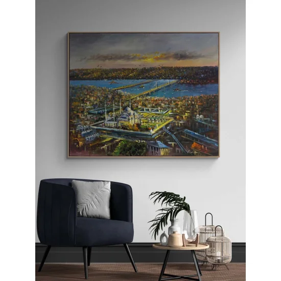 Süleymaniye Mosque from the Golden Horn Oil Painting