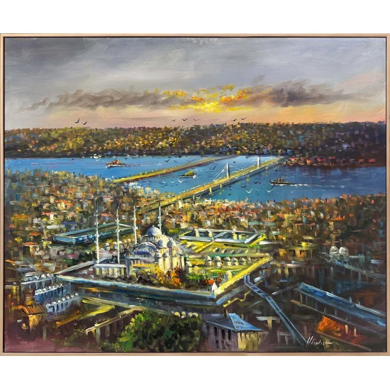 Süleymaniye Mosque from the Golden Horn Oil Painting