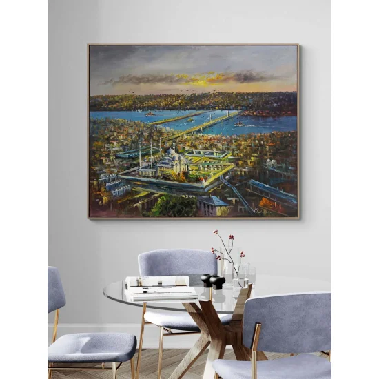 Süleymaniye Mosque from the Golden Horn Oil Painting