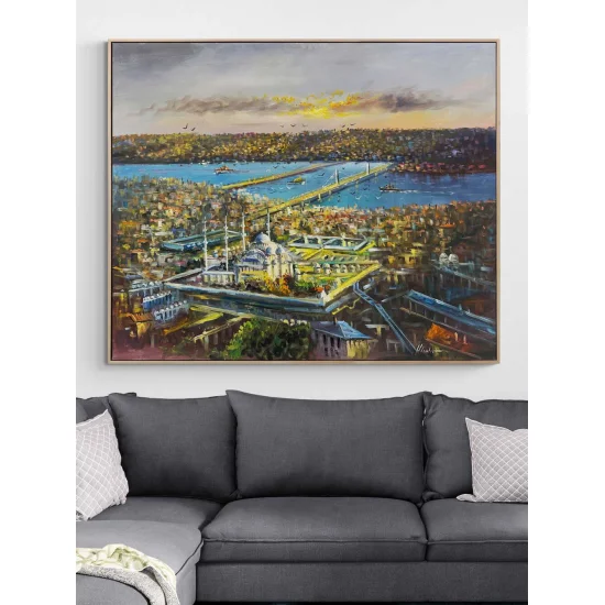 Süleymaniye Mosque from the Golden Horn Oil Painting