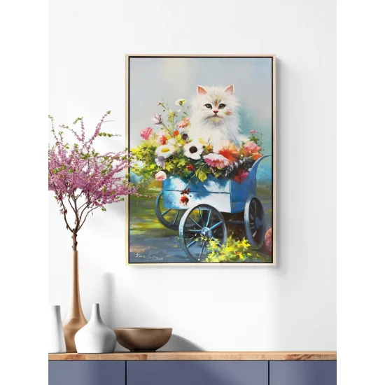 Spring in the Flower Cart Oil Painting