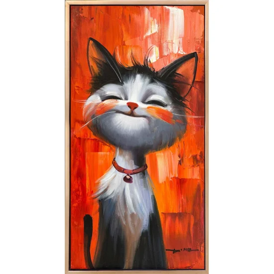 Bir Kedinin Rüyası Yağlı Boya Tablosu