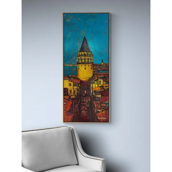 Galata ve Boğazın Sesi Yağlı Boya Tablosu