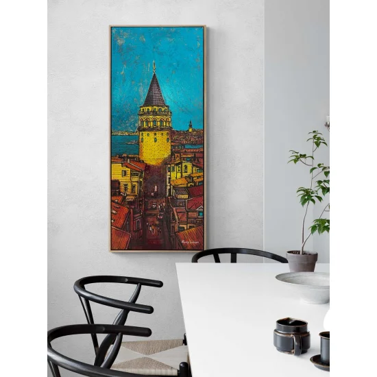 Galata ve Boğazın Sesi Yağlı Boya Tablosu