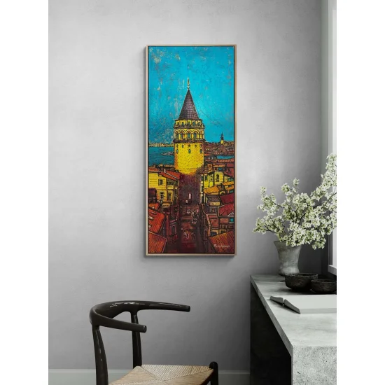 Galata ve Boğazın Sesi Yağlı Boya Tablosu