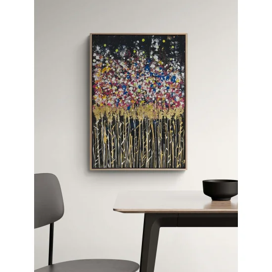 Işıldayan Çiçekler Yağlı Boya Tablosu