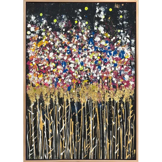 Işıldayan Çiçekler Yağlı Boya Tablosu