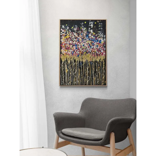 Işıldayan Çiçekler Yağlı Boya Tablosu