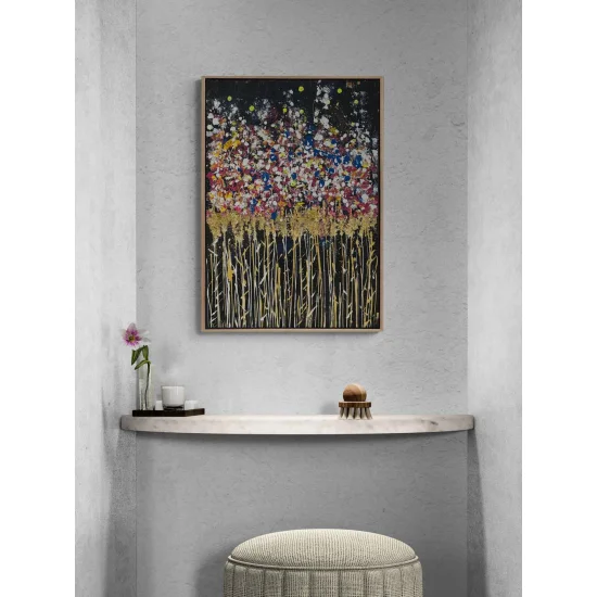 Işıldayan Çiçekler Yağlı Boya Tablosu