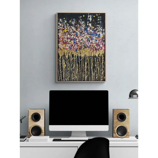 Işıldayan Çiçekler Yağlı Boya Tablosu