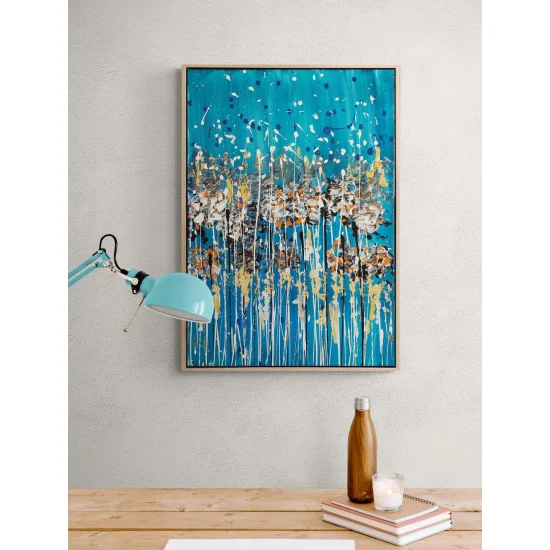 Mavi Yankı Yağlı Boya Tablosu