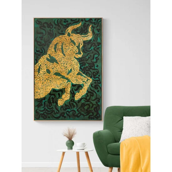 Boğa ve Meşk Hat Sanatı Tablosu