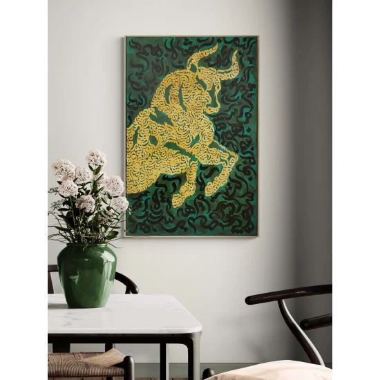 Boğa ve Meşk Hat Sanatı Tablosu