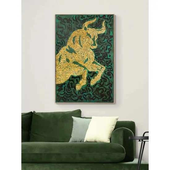 Boğa ve Meşk Hat Sanatı Tablosu