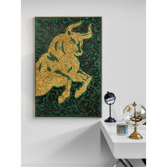 Boğa ve Meşk Hat Sanatı Tablosu