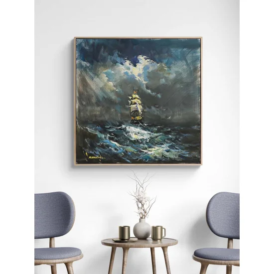 Yelkenin Ardında Yağlı Boya Tablosu