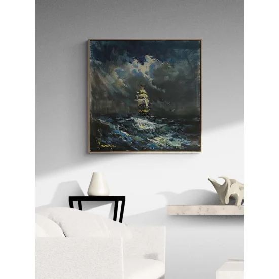 Yelkenin Ardında Yağlı Boya Tablosu