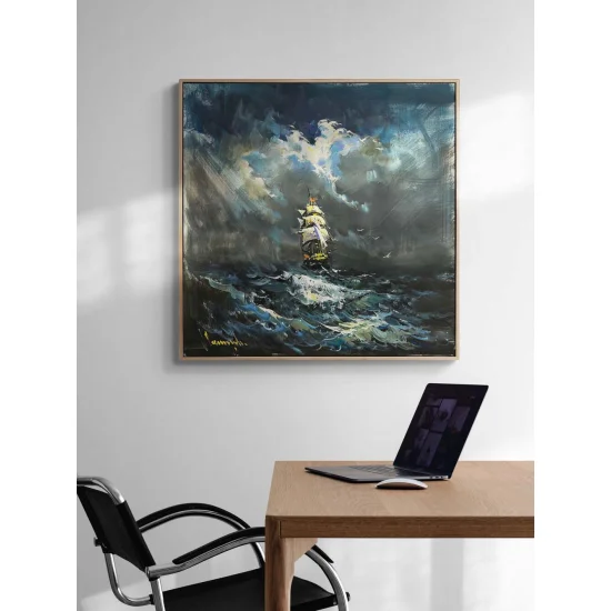 Yelkenin Ardında Yağlı Boya Tablosu