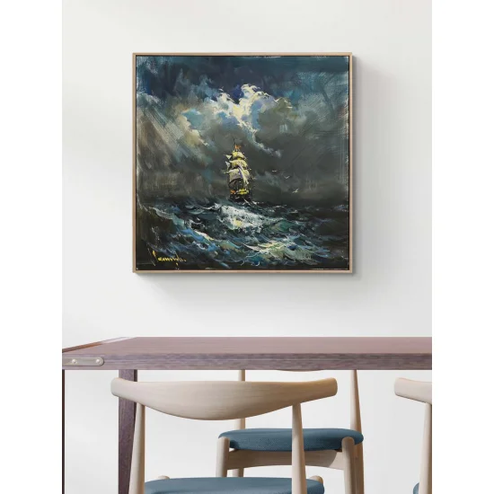 Yelkenin Ardında Yağlı Boya Tablosu