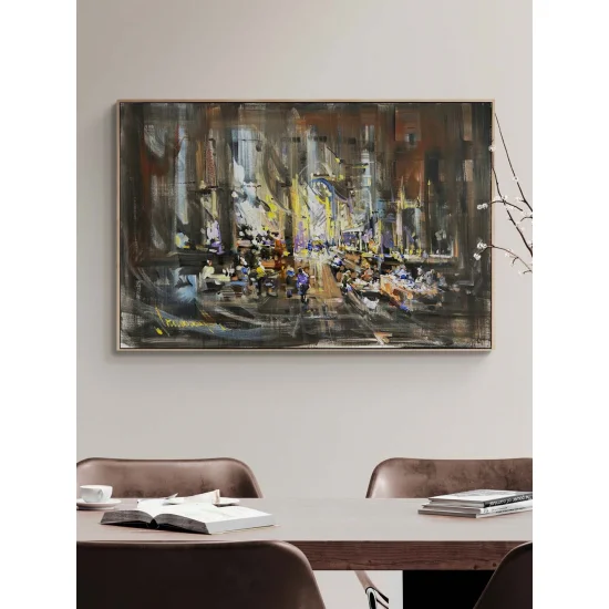 Pazarda Zaman Yağlı Boya Tablosu