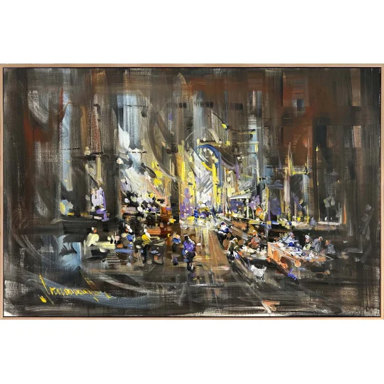 Pazarda Zaman Yağlı Boya Tablosu