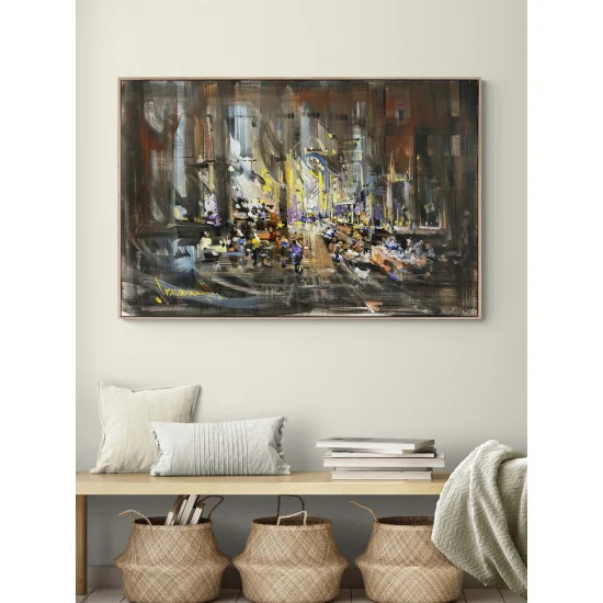 Pazarda Zaman Yağlı Boya Tablosu