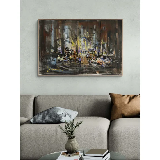 Pazarda Zaman Yağlı Boya Tablosu