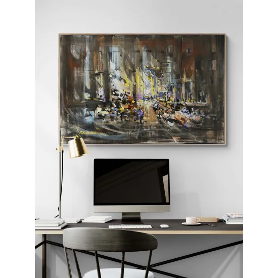 Pazarda Zaman Yağlı Boya Tablosu