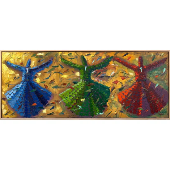 Sema’da Zaman Durur Yağlı Boya Tablosu