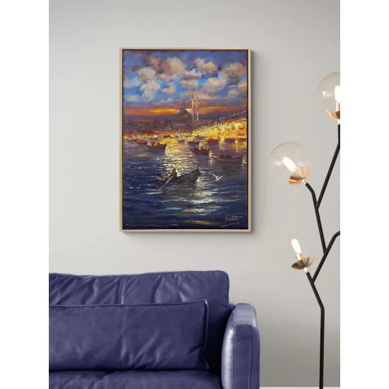 Boğaza Salinan Sandallar Yağlı Boya Tablosu