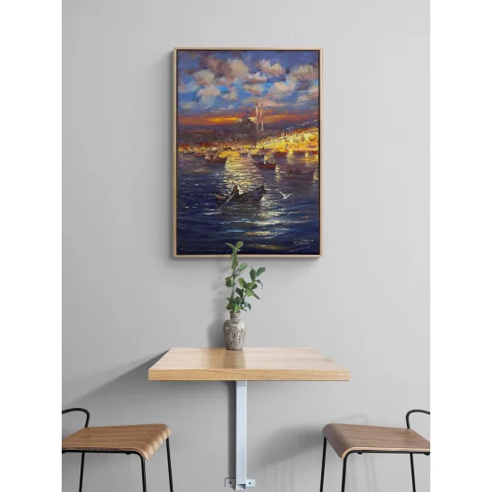 Boğaza Salinan Sandallar Yağlı Boya Tablosu