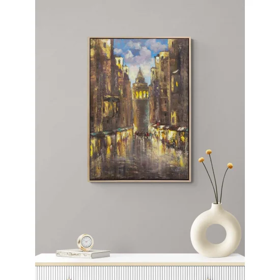 Bir Gün Galatada Yağlı Boya Tablosu