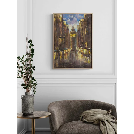 Bir Gün Galatada Yağlı Boya Tablosu