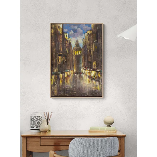 Bir Gün Galatada Yağlı Boya Tablosu