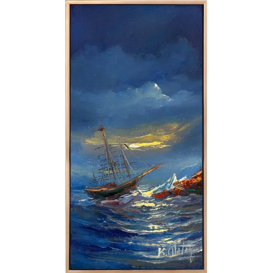 Mavinin İzinde Yağlı Boya Tablosu