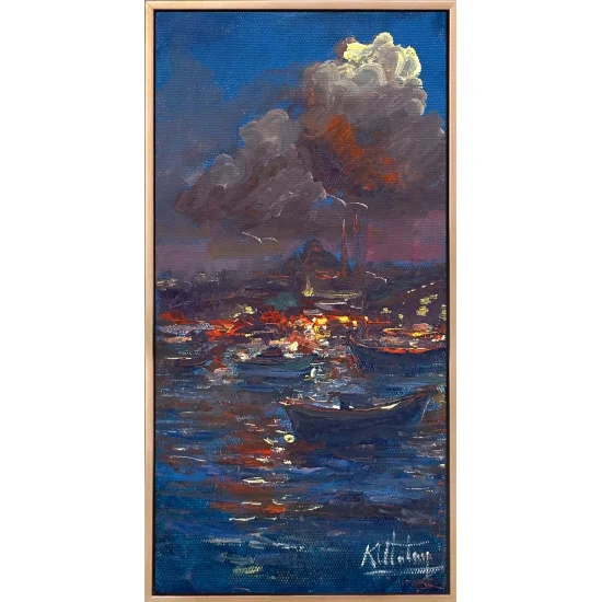 Boğazın Sessiz Mavisi Yağlı Boya Tablosu