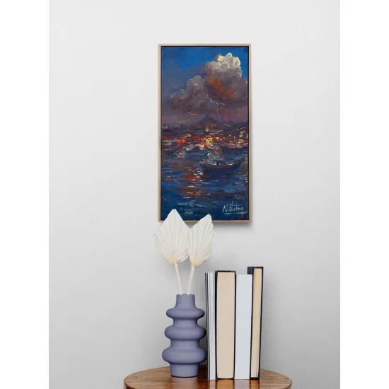 Boğazın Sessiz Mavisi Yağlı Boya Tablosu