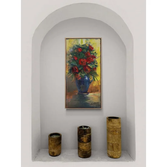 Kırmızı Güller Şarkısı Yağlı Boya Tablosu