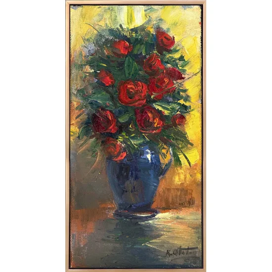 Kırmızı Güller Şarkısı Yağlı Boya Tablosu