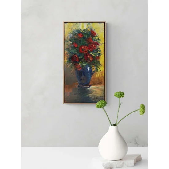 Kırmızı Güller Şarkısı Yağlı Boya Tablosu