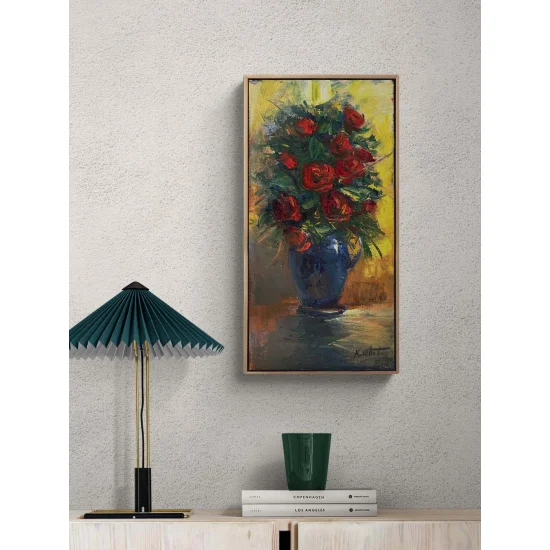 Kırmızı Güller Şarkısı Yağlı Boya Tablosu