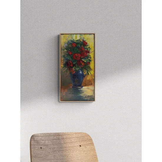 Kırmızı Güller Şarkısı Yağlı Boya Tablosu