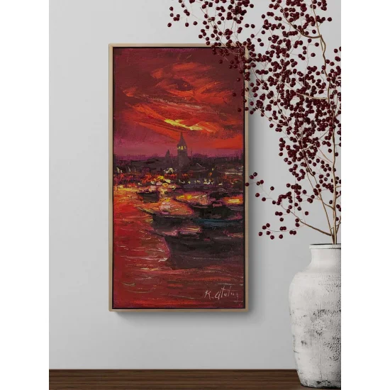 Boğaz Kırmızı Hali Yağlı Boya Tablosu