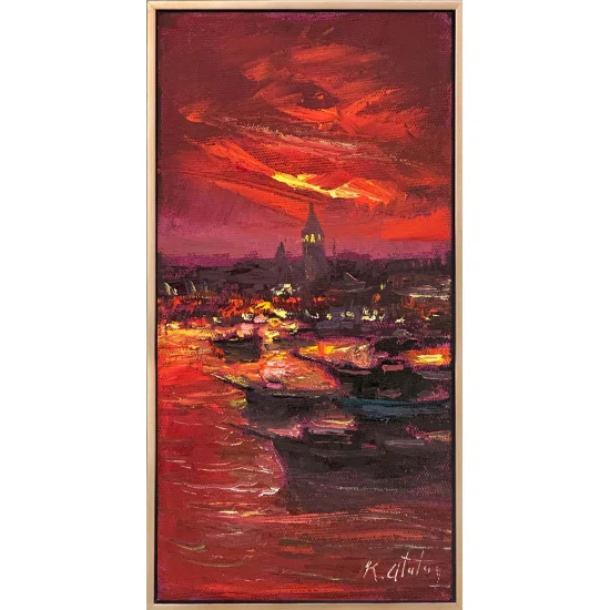 Boğaz Kırmızı Hali Yağlı Boya Tablosu