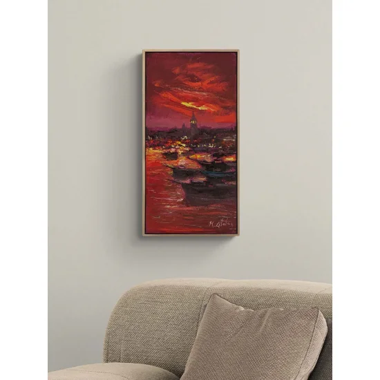 Boğaz Kırmızı Hali Yağlı Boya Tablosu