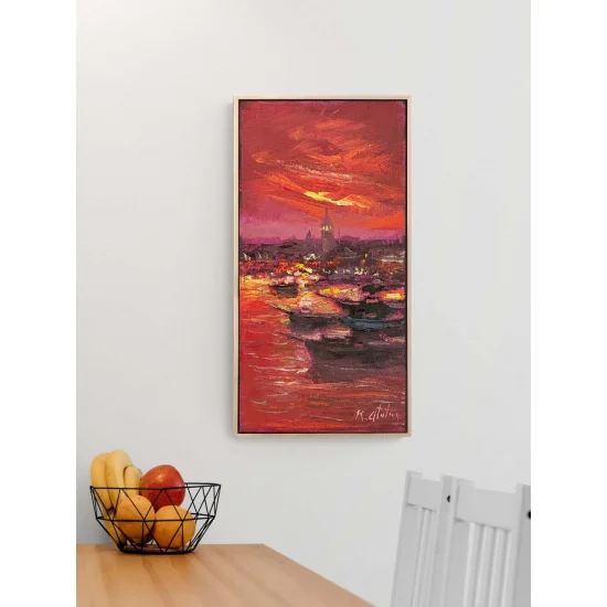 Boğaz Kırmızı Hali Yağlı Boya Tablosu