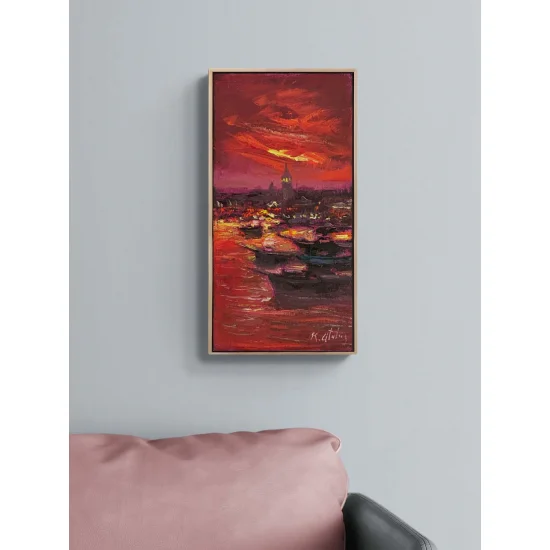 Boğaz Kırmızı Hali Yağlı Boya Tablosu