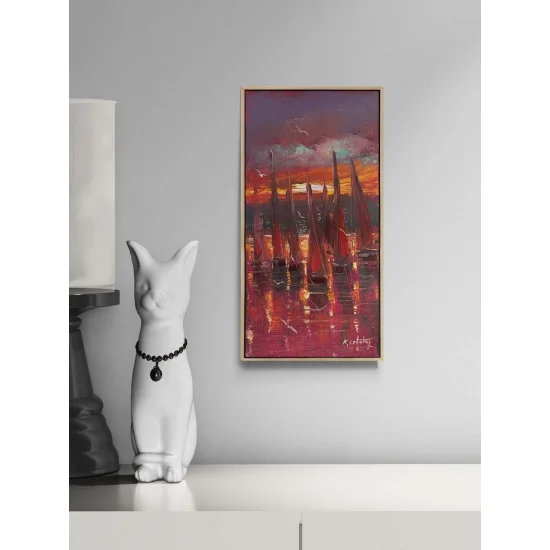 Kırmızı Yelkenler Yağlı Boya Tablosu