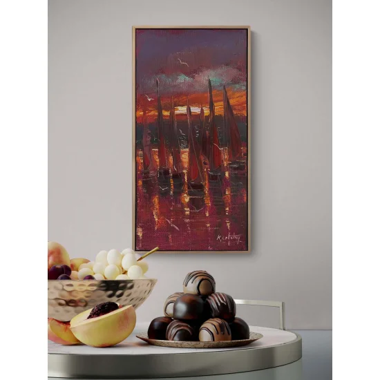 Kırmızı Yelkenler Yağlı Boya Tablosu